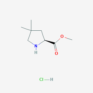 molecular formula C8H16ClNO2 B8085237 (S)-Methyl 4,4-dimethylpyrrolidine-2-carboxylate hydrochloride 