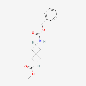 molecular formula C17H21NO4 B8085254 methyl (R)-2-(benzyloxycarbonylamino)spiro[3.3]heptane-6-carboxylate 
