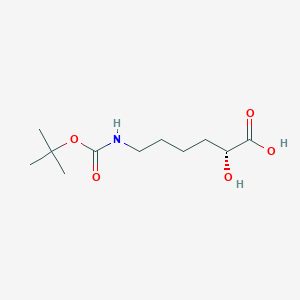 molecular formula C11H21NO5 B8085273 (2R)-2-hydroxy-6-[(2-methylpropan-2-yl)oxycarbonylamino]hexanoic acid 
