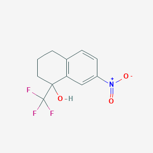 molecular formula C11H10F3NO3 B8085281 1-Hydroxy-7-nitro-1-(trifluoromethyl)-1,2,3,4-tetrahydronaphthalene CAS No. 2268818-18-2