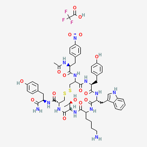 molecular formula C58H69F3N12O16S2 B8085380 Ac-Phe(4-NO2)-DL-Cys(1)-Tyr-D-Trp-DL-Lys-Thr-Cys(1)-D-Tyr-NH2.TFA 