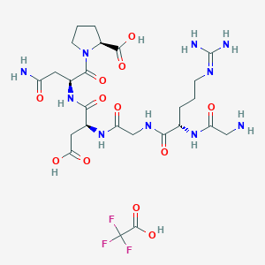 molecular formula C25H39F3N10O12 B8085389 RGD peptide (GRGDNP) (TFA) 