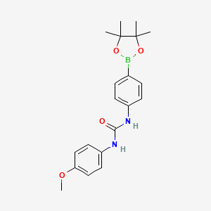molecular formula C20H25BN2O4 B8085479 1-(4-Methoxyphenyl)-3-(4-(4,4,5,5-tetramethyl-1,3,2-dioxaborolan-2-yl)phenyl)urea 