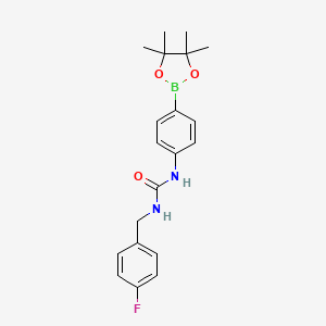 molecular formula C20H24BFN2O3 B8085486 1-(4-Fluorobenzyl)-3-(4-(4,4,5,5-tetramethyl-1,3,2-dioxaborolan-2-yl)phenyl)urea 