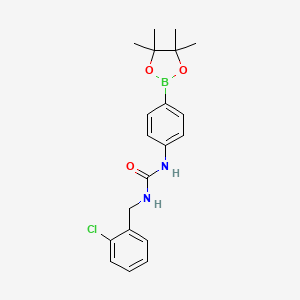 molecular formula C20H24BClN2O3 B8085490 1-(2-Chlorobenzyl)-3-(4-(4,4,5,5-tetramethyl-1,3,2-dioxaborolan-2-yl)phenyl)urea 