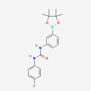 molecular formula C19H22BFN2O3 B8085497 1-(4-Fluorophenyl)-3-(3-(4,4,5,5-tetramethyl-1,3,2-dioxaborolan-2-yl)phenyl)urea 