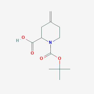 molecular formula C12H19NO4 B8085503 1-[(Tert-butoxy)carbonyl]-4-methylidenepiperidine-2-carboxylic acid 