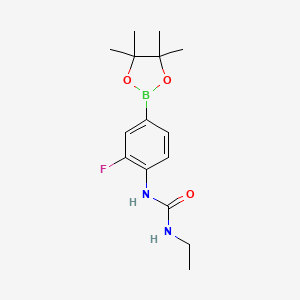 molecular formula C15H22BFN2O3 B8085577 3-Ethyl-1-[2-fluoro-4-(tetramethyl-1,3,2-dioxaborolan-2-yl)phenyl]urea 