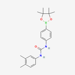 molecular formula C21H27BN2O3 B8085582 Urea, N-(3,4-dimethylphenyl)-N'-[4-(4,4,5,5-tetramethyl-1,3,2-dioxaborolan-2-yl)phenyl]- 