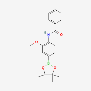 molecular formula C20H24BNO4 B8085650 N-(2-methoxy-4-(4,4,5,5-tetramethyl-1,3,2-dioxaborolan-2-yl)phenyl)benzamide 