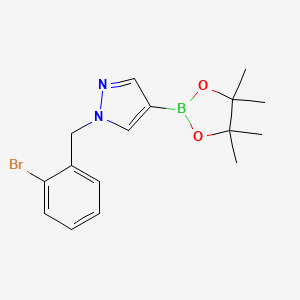 molecular formula C16H20BBrN2O2 B8085702 1-(2-bromobenzyl)-4-(4,4,5,5-tetramethyl-1,3,2-dioxaborolan-2-yl)-1H-pyrazole 