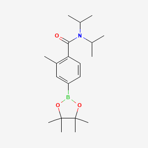 molecular formula C20H32BNO3 B8085724 N,N-diisopropyl-2-methyl-4-(4,4,5,5-tetramethyl-1,3,2-dioxaborolan-2-yl)benzamide 