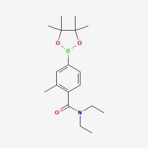 molecular formula C18H28BNO3 B8085730 N,N-二乙基-2-甲基-4-(4,4,5,5-四甲基-1,3,2-二氧杂硼环-2-基)苯甲酰胺 