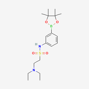 molecular formula C18H31BN2O4S B8085734 2-(diethylamino)-N-(3-(4,4,5,5-tetramethyl-1,3,2-dioxaborolan-2-yl)phenyl)ethanesulfonamide 