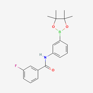 molecular formula C19H21BFNO3 B8085745 3-fluoro-N-(3-(4,4,5,5-tetramethyl-1,3,2-dioxaborolan-2-yl)phenyl)benzamide 