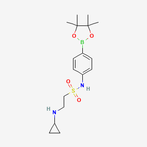 molecular formula C17H27BN2O4S B8085783 Ethanesulfonamide, 2-(cyclopropylamino)-N-[4-(4,4,5,5-tetramethyl-1,3,2-dioxaborolan-2-yl)phenyl]- 