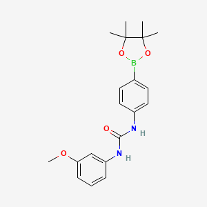 molecular formula C20H25BN2O4 B8085794 Urea, N-(3-methoxyphenyl)-N'-[4-(4,4,5,5-tetramethyl-1,3,2-dioxaborolan-2-yl)phenyl]- 