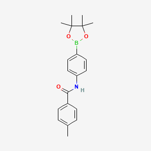 molecular formula C20H24BNO3 B8085806 4-methyl-N-[4-(4,4,5,5-tetramethyl-1,3,2-dioxaborolan-2-yl)phenyl]benzamide 