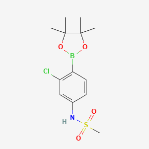 molecular formula C13H19BClNO4S B8085818 N-(3-chloro-4-(4,4,5,5-tetramethyl-1,3,2-dioxaborolan-2-yl)phenyl)methanesulfonamide 