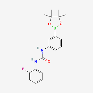molecular formula C19H22BFN2O3 B8085851 1-(2-Fluorophenyl)-3-(3-(4,4,5,5-tetramethyl-1,3,2-dioxaborolan-2-yl)phenyl)urea 