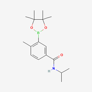 molecular formula C17H26BNO3 B8085862 N-isopropyl-4-methyl-3-(4,4,5,5-tetramethyl-1,3,2-dioxaborolan-2-yl)benzamide 