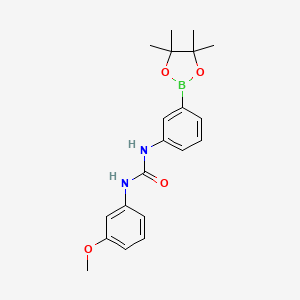 molecular formula C20H25BN2O4 B8085887 1-(3-Methoxyphenyl)-3-(3-(4,4,5,5-tetramethyl-1,3,2-dioxaborolan-2-yl)phenyl)urea 