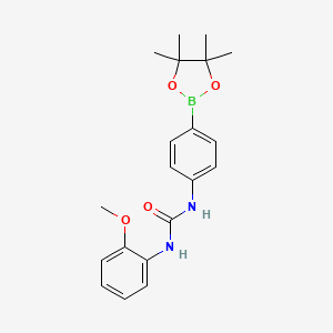 molecular formula C20H25BN2O4 B8085945 Urea, N-(2-methoxyphenyl)-N'-[4-(4,4,5,5-tetramethyl-1,3,2-dioxaborolan-2-yl)phenyl]- 