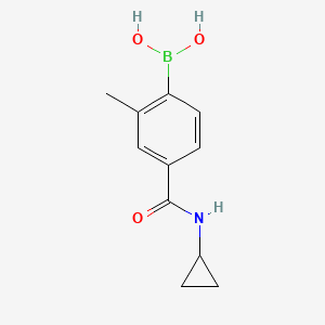 molecular formula C11H14BNO3 B8085966 (4-(Cyclopropylcarbamoyl)-2-methylphenyl)boronic acid 