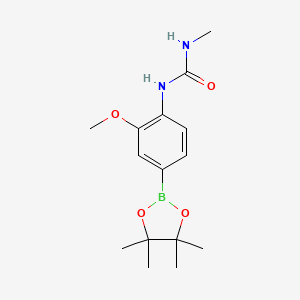 molecular formula C15H23BN2O4 B8085967 1-(2-Methoxy-4-(4,4,5,5-tetramethyl-1,3,2-dioxaborolan-2-yl)phenyl)-3-methylurea 