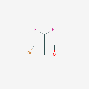 molecular formula C5H7BrF2O B8086198 3-(Bromomethyl)-3-(difluoromethyl)oxetane 