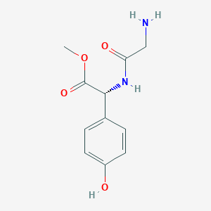 molecular formula C11H14N2O4 B8086200 methyl (2R)-2-(2-aminoacetamido)-2-(4-hydroxyphenyl)acetate 