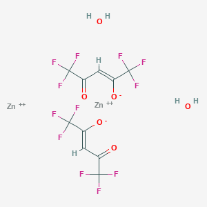 molecular formula C10H6F12O6Zn2+2 B8086223 dizinc;(Z)-1,1,1,5,5,5-hexafluoro-4-oxopent-2-en-2-olate;dihydrate 