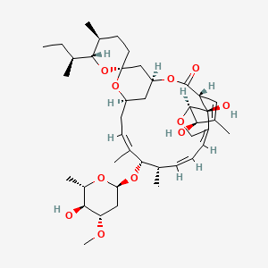 molecular formula C41H62O11 B8086240 (1R,4S,5'S,6R,6'R,8R,10Z,12S,13S,14Z,16Z,20R,21R,24S)-6'-[(2S)-butan-2-yl]-21,24-dihydroxy-12-[(2R,4S,5S,6S)-5-hydroxy-4-methoxy-6-methyloxan-2-yl]oxy-5',11,13,22-tetramethylspiro[3,7,19-trioxatetracyclo[15.6.1.14,8.020,24]pentacosa-10,14,16,22-tetraene-6,2'-oxane]-2-one 