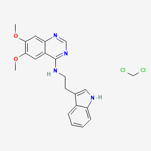 molecular formula C21H22Cl2N4O2 B8086249 dichloromethane;N-[2-(1H-indol-3-yl)ethyl]-6,7-dimethoxyquinazolin-4-amine 