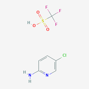 molecular formula C6H6ClF3N2O3S B8086257 5-Chloropyridin-2-amine;trifluoromethanesulfonic acid 