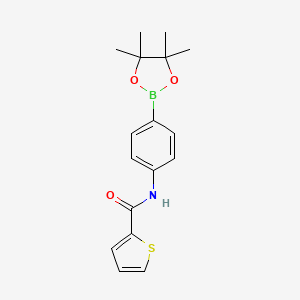 molecular formula C17H20BNO3S B8086297 N-[4-(tetramethyl-1,3,2-dioxaborolan-2-yl)phenyl]thiophene-2-carboxamide 