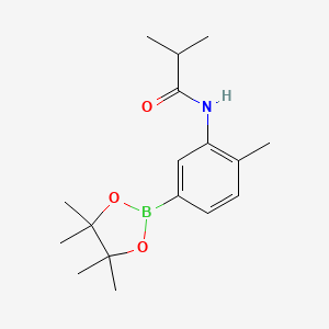 molecular formula C17H26BNO3 B8086311 2-methyl-N-[2-methyl-5-(tetramethyl-1,3,2-dioxaborolan-2-yl)phenyl]propanamide 