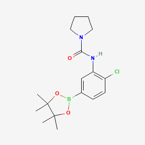 molecular formula C17H24BClN2O3 B8086315 N-(2-chloro-5-(4,4,5,5-tetramethyl-1,3,2-dioxaborolan-2-yl)phenyl)pyrrolidine-1-carboxamide 