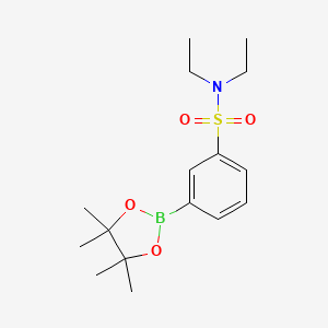 molecular formula C16H26BNO4S B8086339 N,N-diethyl-3-(4,4,5,5-tetramethyl-1,3,2-dioxaborolan-2-yl)benzenesulfonamide 