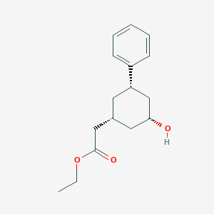 molecular formula C16H22O3 B8086369 Ethyl (3-hydroxy-5-phenylcyclohexyl)acetate 