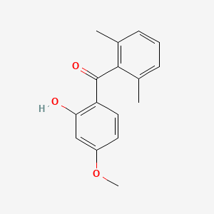 molecular formula C16H16O3 B8086389 (2,6-Dimethylphenyl)(2-hydroxy-4-methoxyphenyl)methanone 