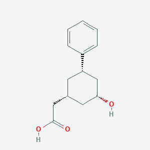 molecular formula C14H18O3 B8086419 (3-Hydroxy-5-phenylcyclohexyl)acetic acid 
