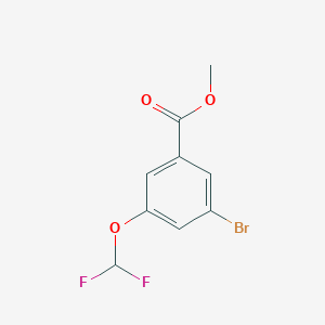 molecular formula C9H7BrF2O3 B8086443 3-Bromo-5-difluoromethoxy-benzoic acid methyl ester 