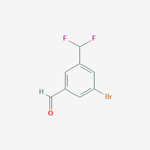 molecular formula C8H5BrF2O B8086452 3-Bromo-5-(difluoromethyl)benzaldehyde 