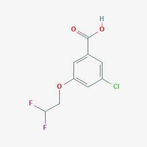 molecular formula C9H7ClF2O3 B8086514 3-Chloro-5-(2,2-difluoroethoxy)benzoic acid 