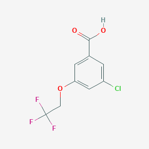 molecular formula C9H6ClF3O3 B8086520 3-Chloro-5-(2,2,2-trifluoroethoxy)benzoic acid 