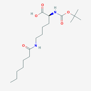 molecular formula C18H34N2O5 B8086526 (2S)-6-(Heptanoylamino)-2-[(2-methylpropan-2-yl)oxycarbonylamino]hexanoic acid 