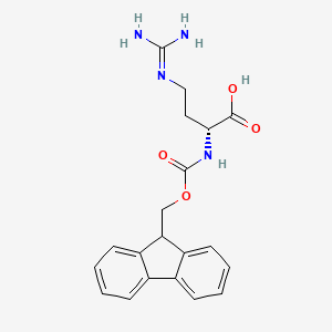 molecular formula C20H22N4O4 B8086549 (2R)-4-(diaminomethylideneamino)-2-(9H-fluoren-9-ylmethoxycarbonylamino)butanoic acid 