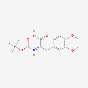 molecular formula C16H21NO6 B8086568 (2S)-3-(2,3-dihydro-1,4-benzodioxin-6-yl)-2-[(2-methylpropan-2-yl)oxycarbonylamino]propanoic acid 