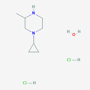molecular formula C8H20Cl2N2O B8086611 1-Cyclopropyl-3-methylpiperazine dihydrochloride hydrate 